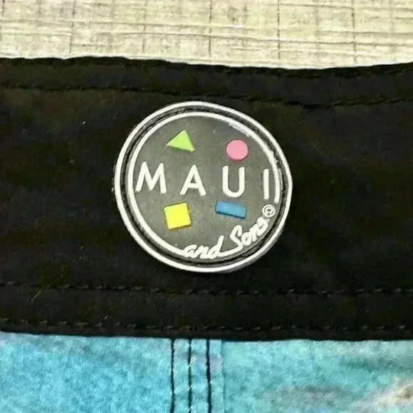 MAUI AND SONS 4-way Stretch Board Shorts Cargo Pocket Men's Size 37” X 10” EUC - Picture 9 of 16
